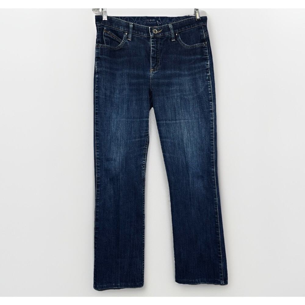 Wrangler Q Baby Western Jeans Bootcut Denim 9/10 X 32 No Gap Dark Wash Mid Rise